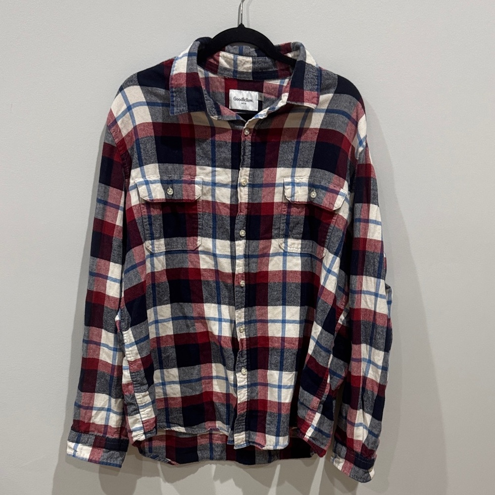 Goodfellow & Co Red and Blue Checkered Shirt